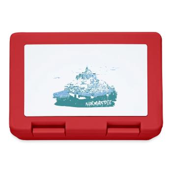 Mont Saint-Michel Blue Watercolor - Lunchbox - red - Front