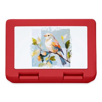 Colorful bird in watercolor style - Lunchbox - red - Front