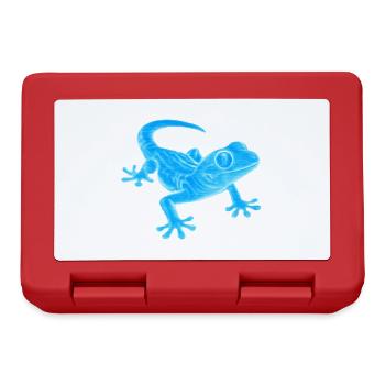 Blauer Gecko Silhouette Muster - Brotdose - Rot - Vorne