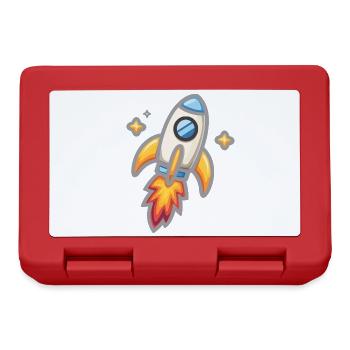 Cartoon rocket in neon style - Lunchbox - red - Front