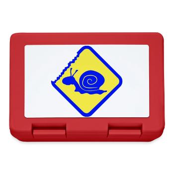 Snail Warning Caution Danger Sign - Lunchbox - red - Front