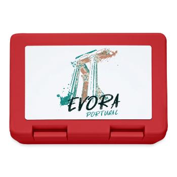 Illustration of the Roman Temple of Évora - Lunchbox - red - Front