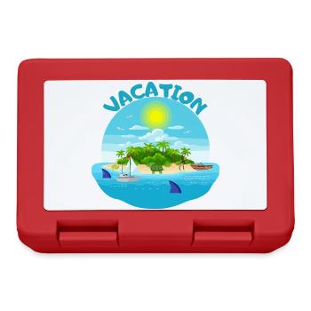 Tropical island idyll beach design - Lunchbox - red - Front