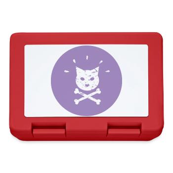 Jolly Roger Punk Katze in  Lila Kreis - Brotdose - Rot - Vorne