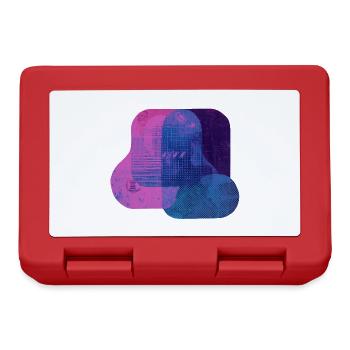 Abstract Tech Layers — Blue & Pink Digital Art - Lunchbox - red - Front