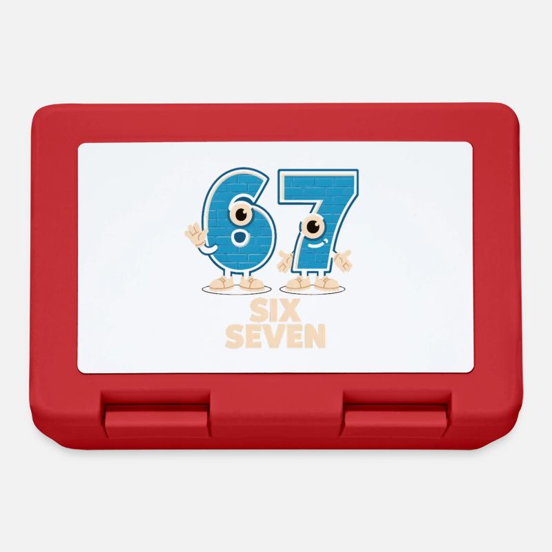 6 7 Six Seven Memes – Aura Points Kids Gaming - Lunchbox - red