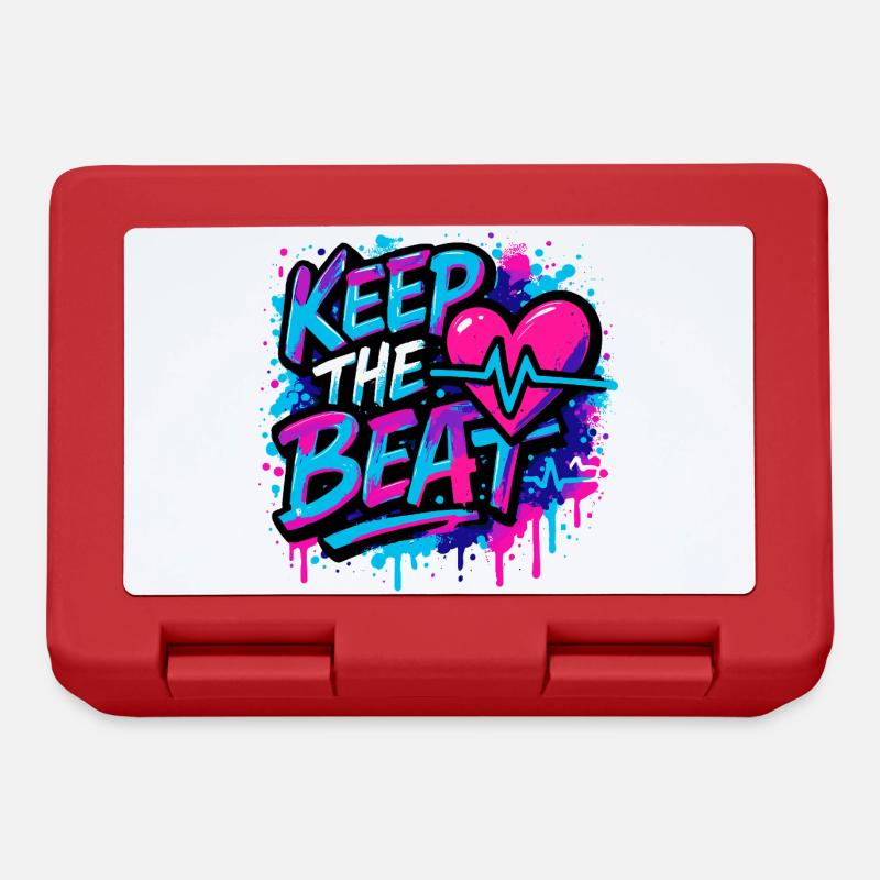Keep the Beat – Musik Design mit Rhythmus Feeling - Brotdose - Rot