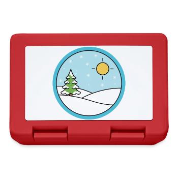 Paysage hivernal avec de la neige et du soleil - Boîte à goûter - rouge - Devant