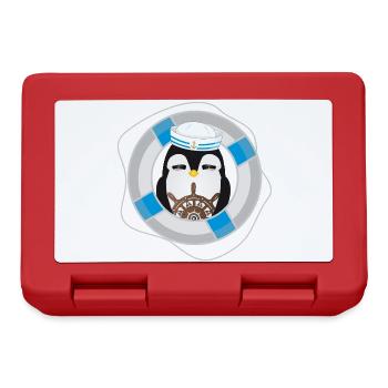 Penguin Captain – Maritime Seafarer Motif - Lunchbox - red - Front