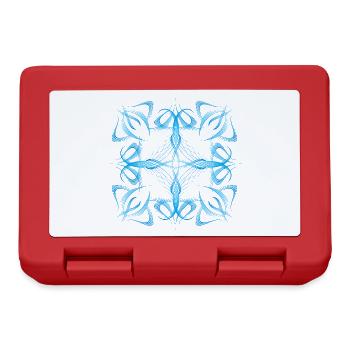 Zartes dynamisches blaues Linienmuster - Brotdose - Rot - Vorne