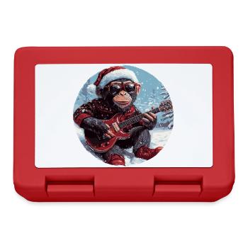 Monkey Christmas Guitar - Lunchbox - red - Front