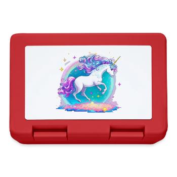 Einhorn Galaxie Neon - Brotdose - Rot - Vorne