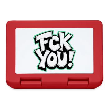 FCK YOU Schriftzug provokantes Statement - Brotdose - Rot - Vorne