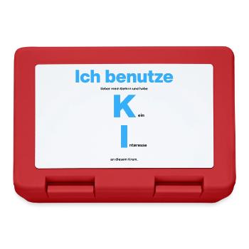I prefer to use my brain – no AI interest - Lunchbox - red - Front