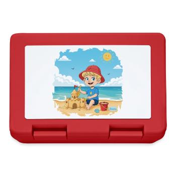 Bouno the little adventurer on the beach - Lunchbox - red - Front