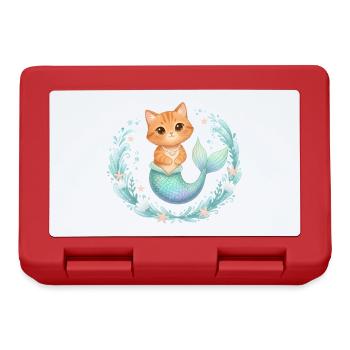 Kawaii Cats Mermaid – Cute Fantasy Design - Lunchbox - red - Front