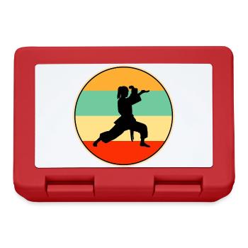 Vintage Female Karate Player Martial Arts Retro - Lunchbox - red - Front