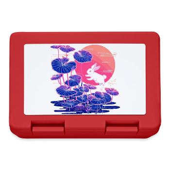 Neon bunny lotus forest in the evening light - Lunchbox - red - Front