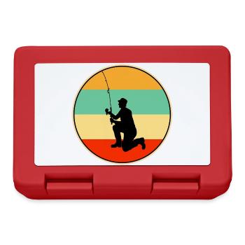 Papa Fisherman Retro Vintage Angelpapa - Brotdose - Rot - Vorne