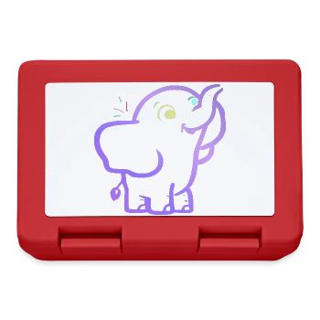 Cheerful purple outline elephant - Lunchbox - red - Front