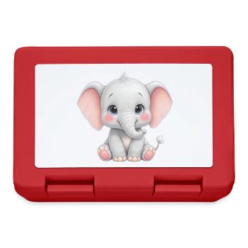 Cuddly baby elephant cartoon - Lunchbox - red - Front