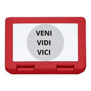 Veni Vidi Vici Dreizeiliger Kreisdruck - Brotdose - Rot - Vorne