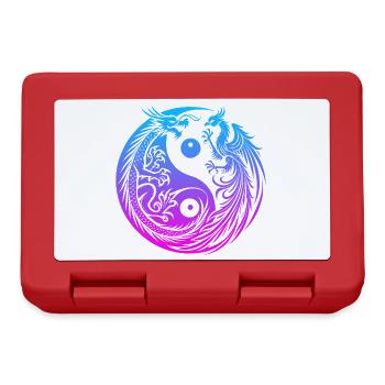 Yin Yang Dragon and Phoenix Neon - Lunchbox - red - Front