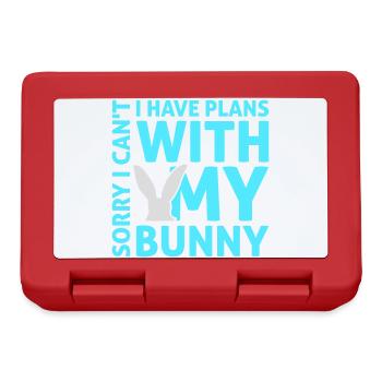 Sorry I Can't I Have Plans With My Bunny Hase Logo - Brotdose - Rot - Vorne