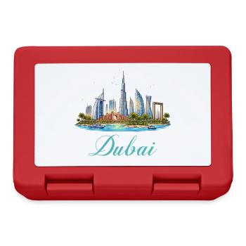 Illustration de la skyline de Dubaï - Boîte à goûter - rouge - Devant