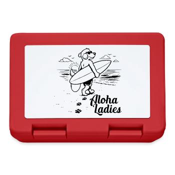 Aloha Ladies Surfer Hund Hawaii Style - Brotdose - Rot - Vorne