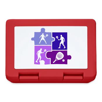 Padel Tennis Puzzle Sportler Outfit - Brotdose - Rot - Vorne