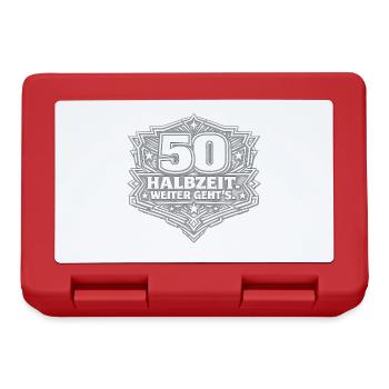 50 Halbezeit Weiter Gehts - Brotdose - Rot - Vorne