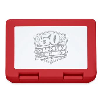 50 ans – Ne paniquez pas, faites de l’expérience - Boîte à goûter - rouge - Devant