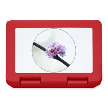 Fleur rose et blanche délicate, fleur blanche - Boîte à goûter - rouge - Devant