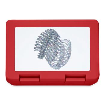 Iridescent ribs in spiral - Lunchbox - red - Front