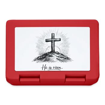 Design chrétien - Jesus Cross Easter - Boîte à goûter - rouge - Devant