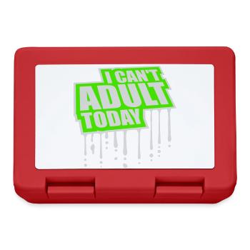 I Can't Adult Today Funny Adult Saying Logo - Lunchbox - red - Front