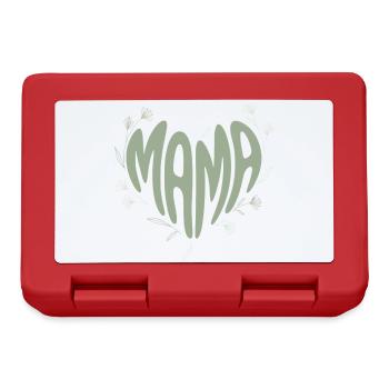 Mom Heart Font with Flowers - Lunchbox - red - Front