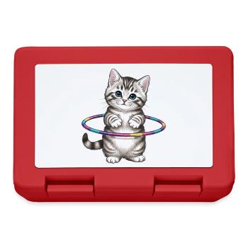Cute Kitten Design Kawaii Sport Fun - Lunchbox - red - Front