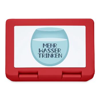 Mehr Wasser trinken - Brotdose - Rot - Vorne
