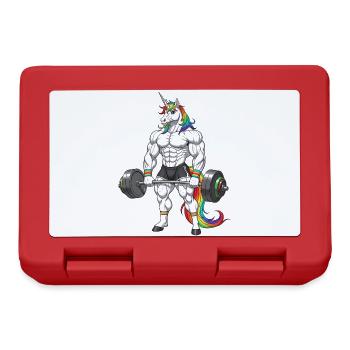 Muscular Unicorn - Humor Gym Gift - Lunchbox - red - Front