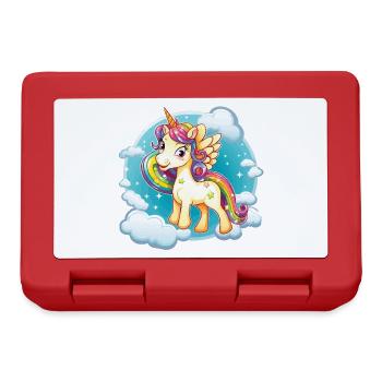 Regenbogen Einhorn Wolkenzauber - Brotdose - Rot - Vorne