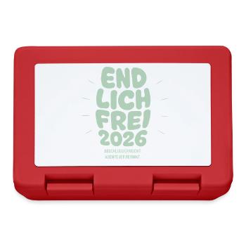 Endlich Frei - Abschluss 2026 - Brotdose - Rot - Vorne