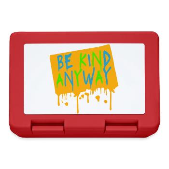 Be Kind Anyway Friendliness Statement Saying - Lunchbox - red - Front