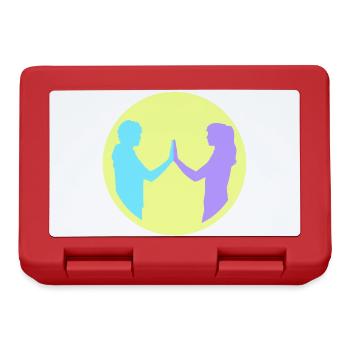 People Group Silhouette Friends Team Together - Lunchbox - red - Front