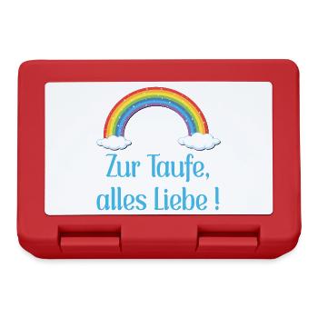 Baby Taufe Glückwünsche - Brotdose - Rot - Vorne