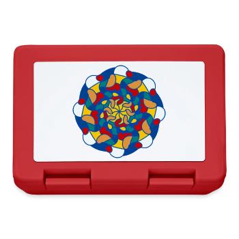Helles Kaleidoskop-Mandala - Brotdose - Rot - Vorne