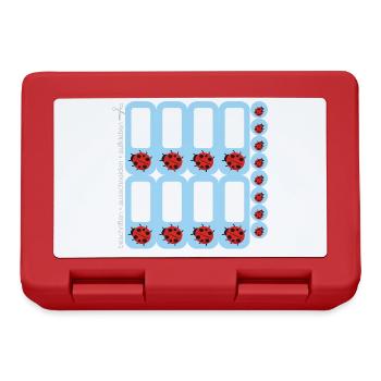 DIY Schulaufkleber Marienkäfer - blau - 16 er Set - Brotdose - Rot - Vorne