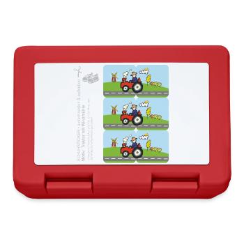 DIY Schuhaufkleber Traktor & Windmühle 2-teilig - Brotdose - Rot - Vorne