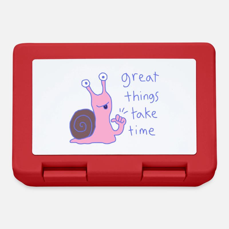 Great things take time - Lunchbox - red